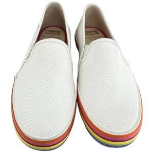 Keds x Kate Spade Double Decker Sneakers White Size 6 Slip-On Flat Canvas Loafer